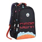 Gear Galaxy 19"/34L Large Water Resistant School Bag/Casual Backpack/Daypack/Travel Backpack/Kids Bag for Boys/Girls (Black-Blue)