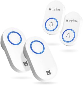 Self-Powered Wireless Doorbell No Battery Needed, Waterproof Door Bell with 600ft Range, 60 Adjustable Chimes, 4 Volume Level Modes from 0dB to 100dB (2 Buttons+2 Receivers)