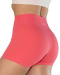 TomTiger Workout Shorts for Women High Waist Gym Fitness Running Yoga Bike Active Exercise Women's Short Tummy Control 3" (M, Red)