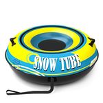 EPN 55'' Heavy Duty Snow Tube with Premium Canvas Covers and Nylon Handles for Adults, Thickened Bottom Inflatable Snow Sled Sledding Toboggan Winter Outdoor Fun Toys