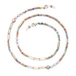 ERNAULO Glasses Chain for Women Eye Glasses Holders Around Neck Crystal Beaded Eyeglasses Strap Eyeglass Chain for Women, Link-colorful, 28 inches