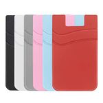 Card Holder for Back of Phone,SS Cell Phone Wallet Stick On Phone ID Credit Business Card Sleeve Pocket Compatible with iPhone Samsung Most Smart Phones 6 Pack