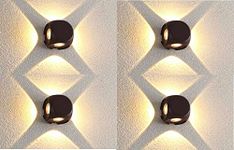 Groeien (Pack of 4 16 Watts LED Square Shape Outdoor Exterior Wall Four Way Left Right UP Down Light (Warm White) (4)