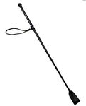 PETS TRIANGLE 25" Genuine Leather Braided Stick For Dog Training And Dog Walking Stick (Black),?68 cm