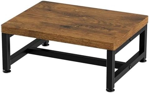 Forthcan Wooden Step Stools for Adults Kids, 2 Step Stool, Heavy Duty Wood Bedside Stepping Stool for Kichen/Bathroom/Bedside Step Stool (Single Tier (Brown))