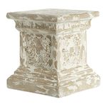 Deco 79 Indoor End, Side Table, for Living Room, Entryway, Home Office, Resin, Beige, 16" L x 16" W x 17" H