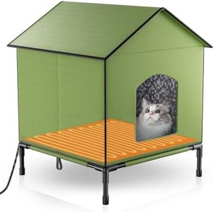 Outdoor Heated Shelter for Feral Cats House: Weatherproof Insulated Barn Bed with Heating Pad for Outside & Indoor Use, Winter Cat House Waterproof Mat Products for Stray Kitty, Small Pets & Kittens
