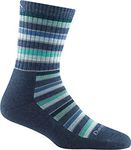 Darn Tough Womens Decade Stripe Micro Crew Sock L DENIM