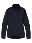 Burton Womens Heavyweight x Base Layer Quarter-Zip, True Black, X-Large