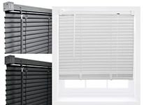 PVC Venetian Blind Blinds Easy Fit Curtains Trimmable Fittings Windows Treatment Shutters Twist Open Close (White, 90x150)