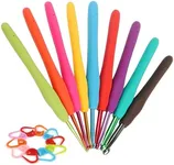 Coopay Crochet Set for Beginners - Ergonomic Soft Grip Metal Crochet Hooks (2mm-6mm) & 19PCS Needles Set with Stitch Markers - Perfect for Arthritic Hands