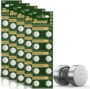 BONAI LR44 AG13 Batteries 1.5v Button Cell Battery 50 Count, A76 357/303 L1154f SR44 Battery High Capacity Packaging Upgrade…
