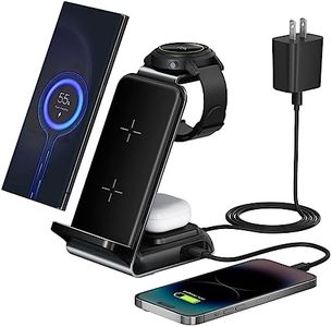 Wireless Charging Station for Samsung - Fast Charging Wireless Charger for Galaxy S23 Ultra/S23/S23+/Z Flip/Fold 5/4/3/iphone/Android Phones, Galaxy Watch 6/5 Pro/5/4/3 & Buds.(with 30W PD Adapter)