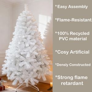 Alaskan Pine 7ft White Artificial Christmas Tree – Festive Decor
