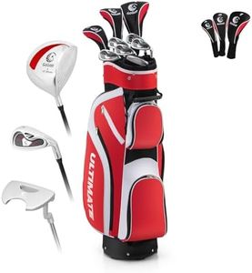 ULTIMATE Women's Complete Golf Club Set, Right Handed Ladies Golf Clubs Set w/ 460cc Alloy Driver, #3 Fairway Wood, #4 Hybrid, #6/#7/#8/#9/#P Irons & Putter (9 Pieces w/Bag - Red)