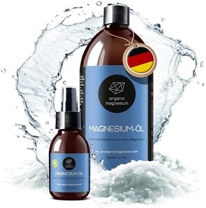 Spray de aceite de Magnesio ultra puro de Organic Magnesium, aceite de Zechstein puro 100% natural, perfecto para deportes y masajes, botellas de 1000 ml + 100 ml