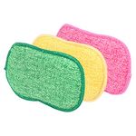 AUERVO 3 Pack Washing Up Sponge, Eco Dual Action Scrubbing Sponge -Microfiber Non-Scratch Dishwashing Sponge Kitchen Cleaning Sponges for Kitchen, Bathroom and Home Cleaning