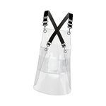 rockible Transparent Apron Waterproof Tpu Apron Unisex Adjustable Bib Apron Cooking Kitchen Apron Chefs Apron Work Apron for Cosmetology Coffee Shop Painting Clear Hairdressing Apron