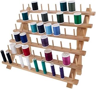 US Art Supply Premium Beechwood 60-Spool Sewing & Embroidery Thread Rack