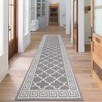 SHACOS Non Slip Runner Rug for Hallway 60x240 cm Long Hallway Runner Rug Grey Washable Kitchen Runner Rug Hall Runner Narrow Runner Rug Carpet Runner for Entryway Kitchen Laundry Room