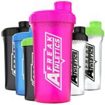 Freak Athletics Protein Shaker Bottle 700ml Premium BPA Free shaker Bottle (Pink Transparent/Pink Lid)