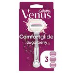 Gillette Venus ComfortGlide with Olay Sugarberry Womens Razor Handle + 3 Blade Refills