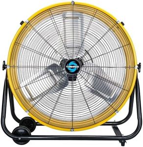 Tornado - 24 Inch High Velocity Heavy Duty Tilt Metal Drum Fan Yellow Commercial, Industrial Use 3 Speed 8540 CFM 1/3 HP 8 FT Cord UL Safety Listed (YELLOW)