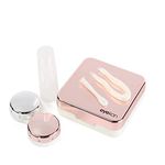 SHOPOWARE Plastic Travel Contact Lens Case Box With Mirror (Rose Gold)