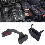 Wocch 2Pcs/Set JL Gear Shift Organizer Side Tray & Center Console Hanging Box for 2018-2024 Jeep Wrangler JL JLU & Gladiator JT Gear Shifter Side Storage Box Interior Accessories