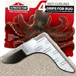 X-Protector Rug Grippers Best 4 pcs Anti Curling Rug Gripper - Keeps Your Rug in Place & Makes Corners Flat - Carpet Gripper for Corners with Renewable Carpet Tape – Ideal Non Slip Rug Pad for Rug!