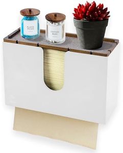 eBun Bamboo Trifold Paper Towel Dispenser – Wall Mounted or Countertop Tri Fold Paper Napkin Holder for Home, Office, Kitchen, Bathroom – Fits Multifold, Cfold, Zfold Hand Towels, White