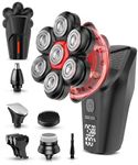 Head Shavers for Bald Men, 5-in-1 Magnetic Electric Razor Grooming Kit, 7D Head Shaver with LED Display, 3 Adjustable Modes, IPX8 Waterproof, Wet/Dry Bald Head Shavers for Men with USB-C Charge