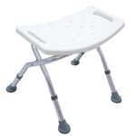 Rehamo Foldable Shower Chair/Stool for Senior Citizens & Adults | Height Adjustable, Aluminium Frame, Textured Seat, Premium Bathing Chair | 1 Year Warranty