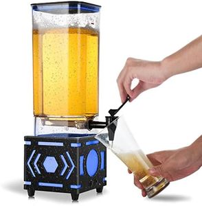 REAWOW 3L Beer Tower Drink Dispenser, Transparent Beverage Juice Cocktail Dispenser with LED Color Flash Removable Easy to Clean, Suitable for Home Party Party Bar Competition BBQ Festival (black)