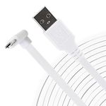 LEFXMOPHY for WYZE Cam Pan V3 Power Cord 90 Degree L-Shape Connector Micro USB Right Angle Extension Charging Cable, 10ft Long White Extender