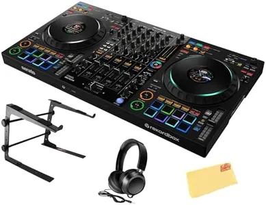 Pioneer DDJ-FLX10 DJ Controller - Black Bundle with Laptop Stand, Headphones, and Austin Bazaar Polishing Cloth