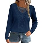 Women's Long Sleeve Tops UK Clearance Elegant Dressy Tunic Tops Waffle Tshirts Plain Loose Casual Sweatshirt for Women UK Crewneck Pullover Tops Lace Blouse Ladies Work Officce Tee Shirts