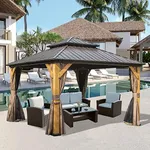 Domi 12' X 12' Wood Gazebo, Cedar F