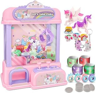 BTEC Claw Machine for Kids,Mini Claw Machine with Toys Inside,Candy Vending Grabber Machine for Girls Ages 4 5 6 7 8 9