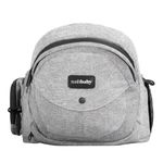 Tushbaby Hip Carrier for Babies & Toddlers (Grey) - Safety-Certified, Machine Washable Child Waist Seat for One Hand Support with Multi-Pocket Storage, 23”- 44” Waist, Holds Kids 0-3 yrs up to 45lbs