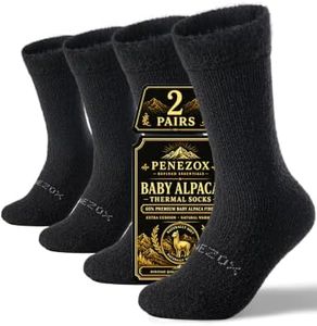 Penezox Extra Cushion Alpaca Wool Crew Socks for Men & Women – Heavyweight Thermal Winter Socks for Hiking & Hunting