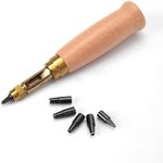 WUTA Adjustable Screw Hole Punch Automatic Interchangeable Heads Hole Punch Tool with 6 Tips Size 1.5mm/2mm/2.5mm/3mm/3.5mm/4mm