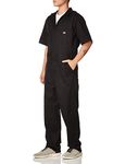 Dickies Men's Short Sleeve Flex Coverall, Black, XLS