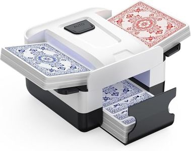 Automatic Card Shuffler Machine for 1-2 Decks, One-Button Operation, Rechargeable USB-C, Low Noise & Portable Card Shuffler for Poker, Bridge, UNO, Blackjack, Card Games