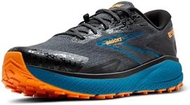 Brooks Men’s Divide 5 Trail Running Shoe - Ebony/Blue Sapphire/Orange - 10 Medium