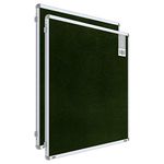 Pragati Systems® Prima Pin-up Display Board for Kids, Home, Office & School (PPUG90120) with Heavy-Duty Aluminium Frame | 3x4 Feet, Green (Pack of 2)