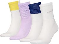 Levi's Short Sock, White Combo, 39/42 (Pack of 4)