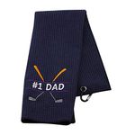 Novlty Dad Gift Granddad Gift Golf Towel for Father's Day Birthday Gift (#1 Dad Golf Towel CA)