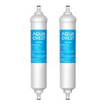 AQUA CREST GXRTQR Inline Water Filter, Replacement for GE® GXRTQR, GXRTQ System, Reduces Chlorine, Fluoride, Limescale and More, 2 Filters (Package may vary)