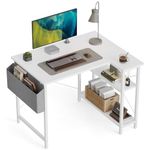 CubiCubi L Shaped Desk, 40 Inch Computer Desk with Reversible Storage Shelves Home Office Corner Desk Study Writing Table, White